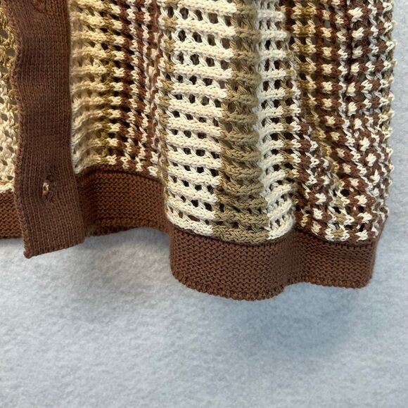 MASSIVE Luxury Men’s Small Knit Crocheted Sweater Polo Shirt Grandpa Resort NWT - Picture 14 of 15